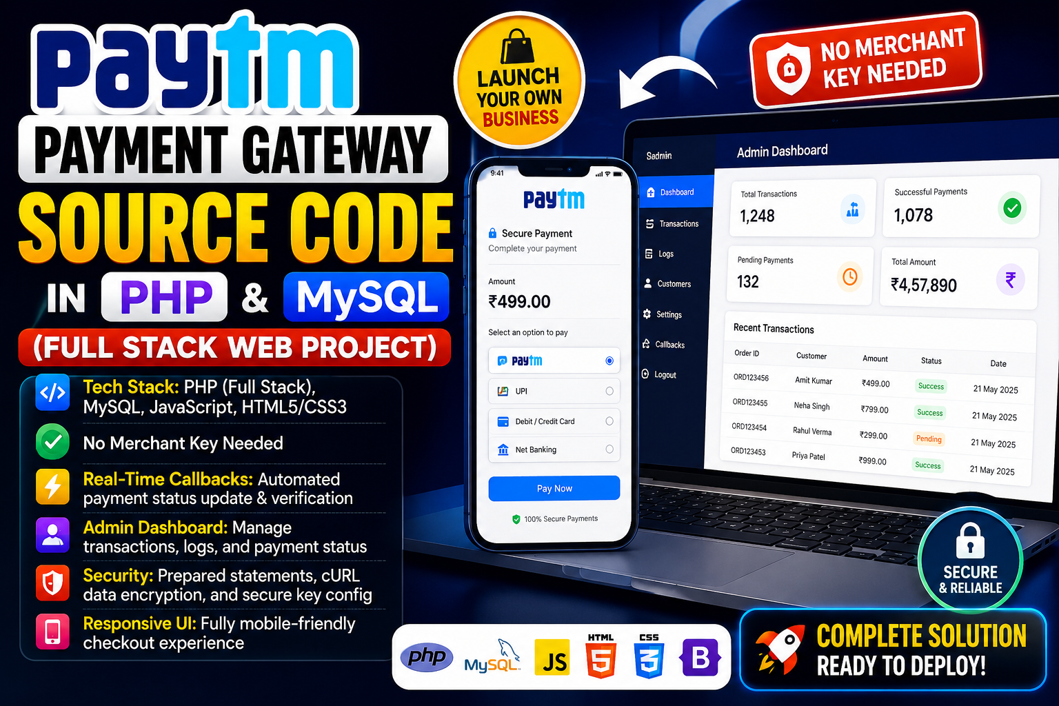Paytm Gateway - Self-Hosted Paytm UPI Payment Gateway Script with Dynamic QR & REST API