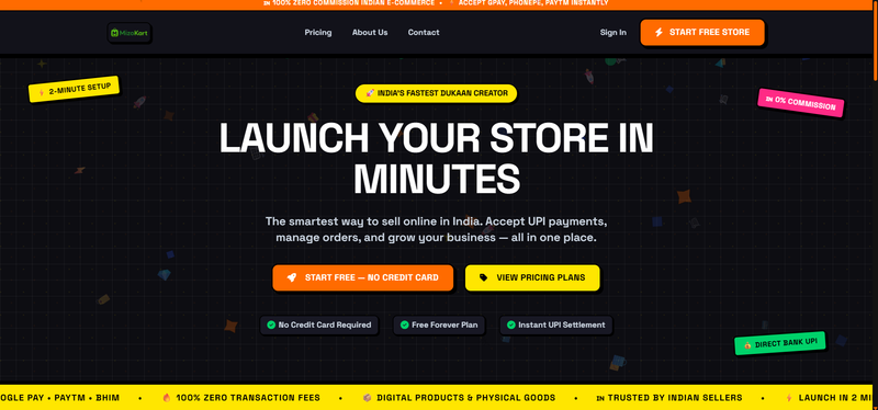MKart v1 - Multi-Vendor Storefront Builder & 0% Fee UPI E-Commerce SaaS PHP Script