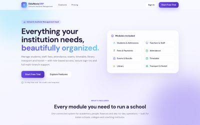 EduNova ERP — School & Institute Management SaaS